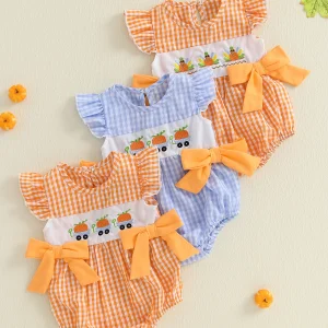 Toddler Girls Jumpsuit Ruffle Sleeve Baby Romper