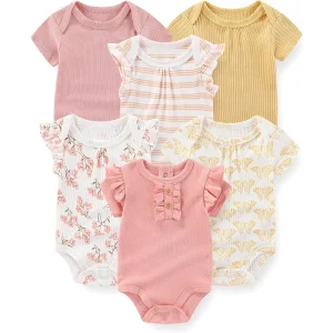 6-Pack Fashion Baby Boy and Girl Bodysuits