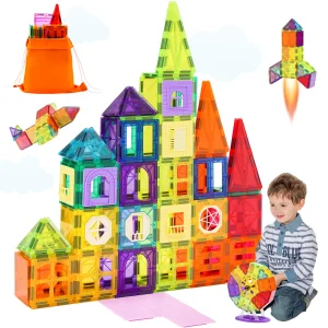 181PCS Magnetic Tiles for Boys Girls Magnetic Blocks