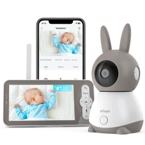 5" 2K/3MP Baby Surveillance Camera, 360° PTZ Baby Monitor