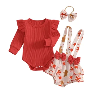 Christmas Baby Girls Long Sleeves Romper